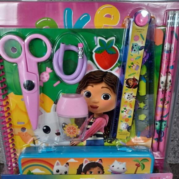 School Pencil Kids Case Set Gabby's Dollhouse Writing Crafting Supplies - Picture 1 of 4